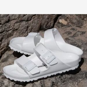 Birkenstock EVA Arizona Essential Slide Sandals Sz L7 M5 white